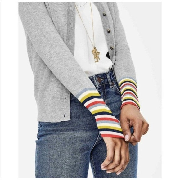 Boden Rainbow Stripe Cardigan Sweater Size Small - Picture 12 of 12